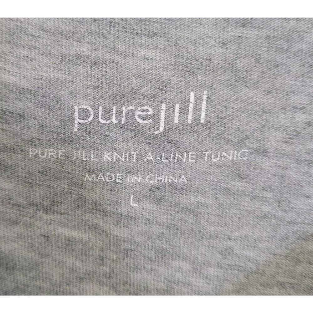 Pure Jill Gray Cotton Modal Blend Knit A Line Tunic Top With Pockets Size Large - Picture 6 of 8